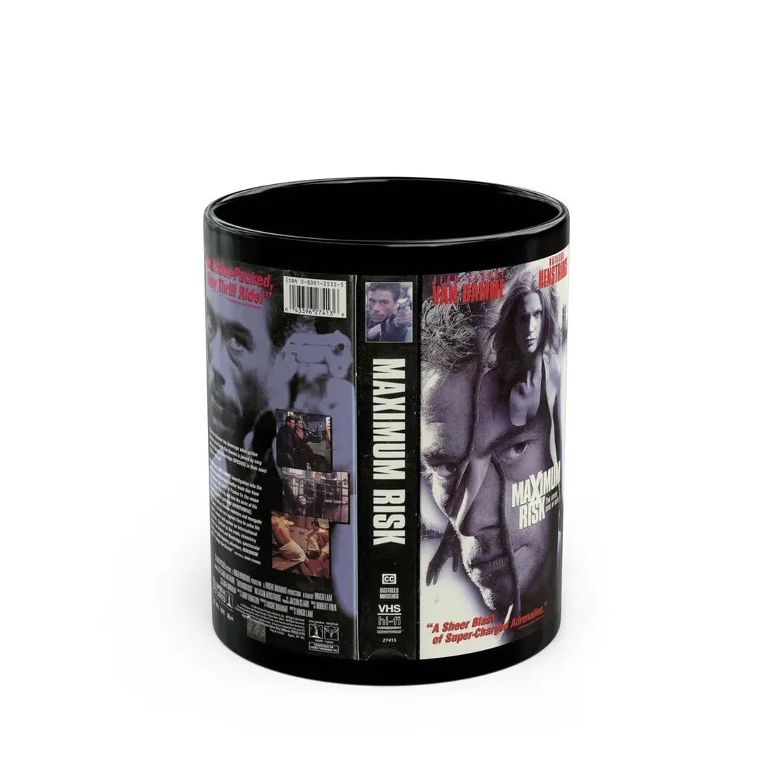 MAXIMUM RISK (VHS COVER) - Black Coffee Mug 11oz - Go Mug Yourself