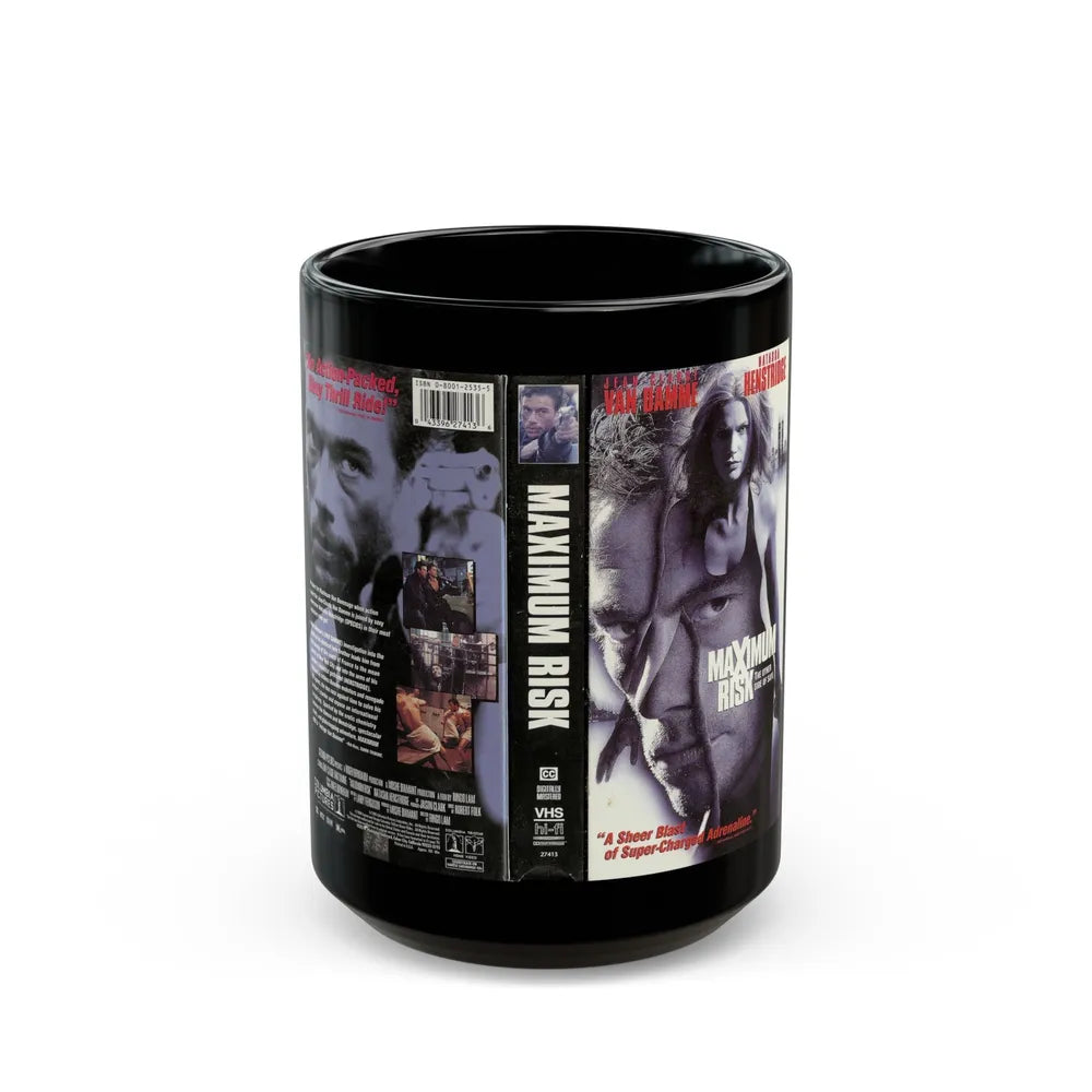 MAXIMUM RISK (VHS COVER) - Black Coffee Mug-15oz-Go Mug Yourself