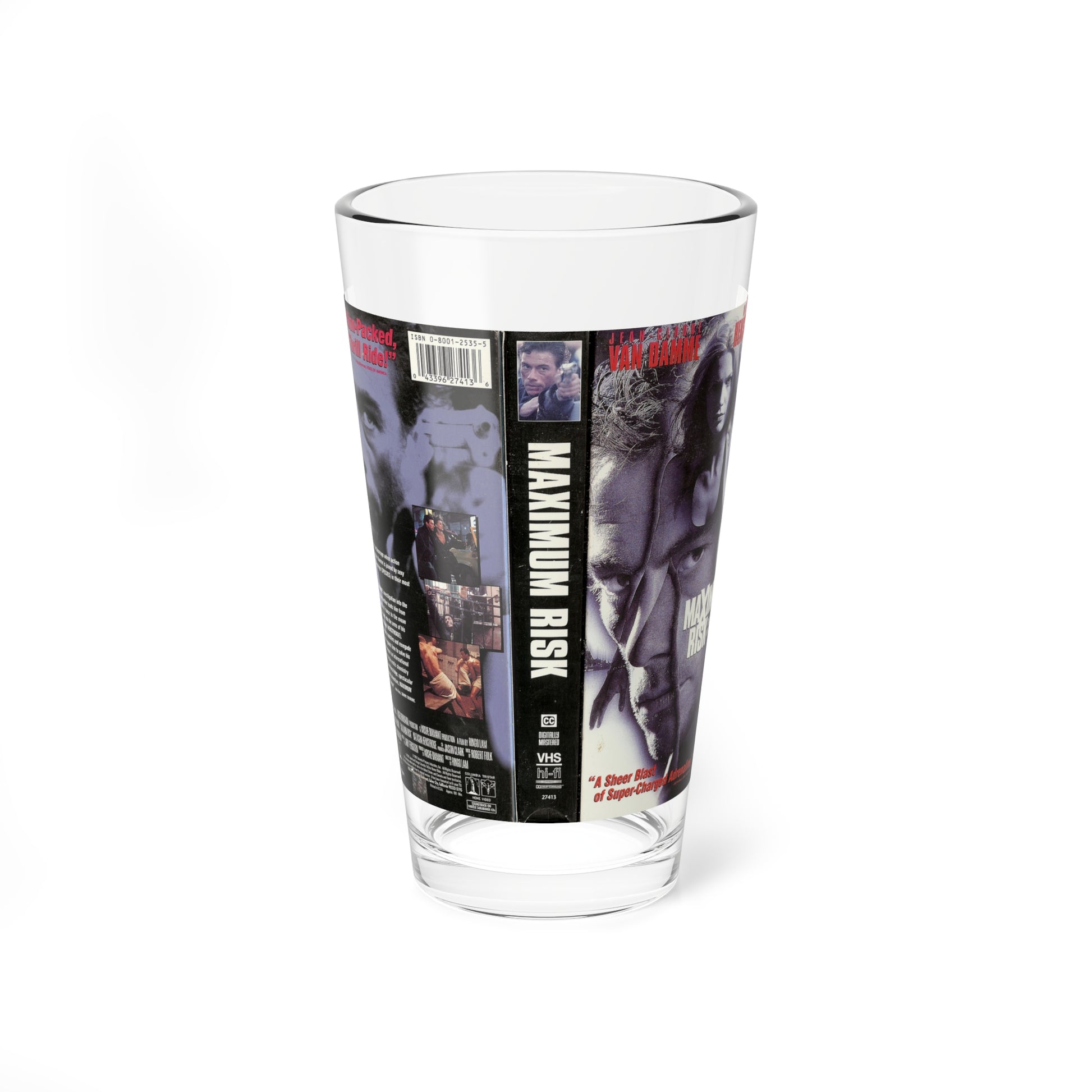 MAXIMUM RISK (VHS COVER) Pint Glass 16oz-16oz-Go Mug Yourself