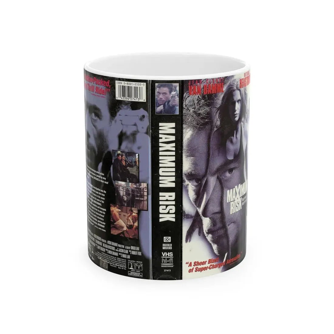 MAXIMUM RISK (VHS COVER) - White Coffee Mug 11oz - Go Mug Yourself