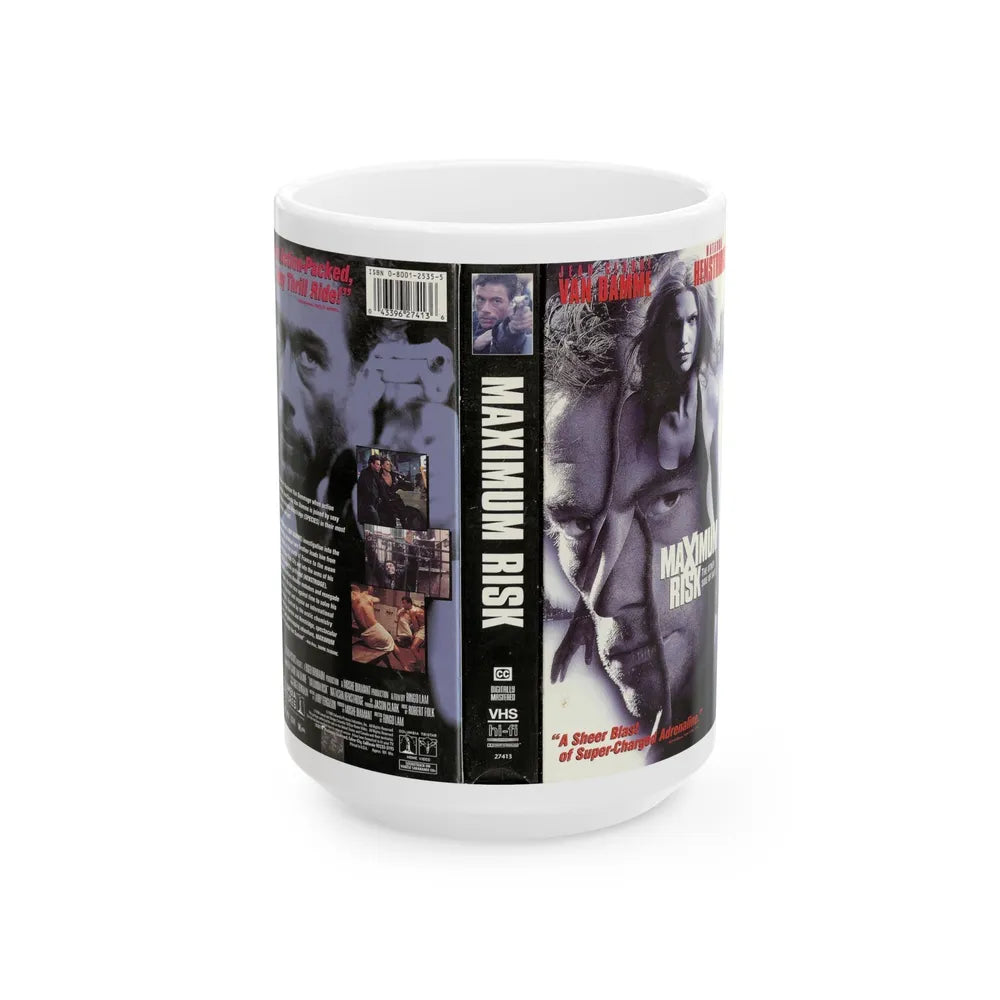 MAXIMUM RISK (VHS COVER) - White Coffee Mug-15oz-Go Mug Yourself