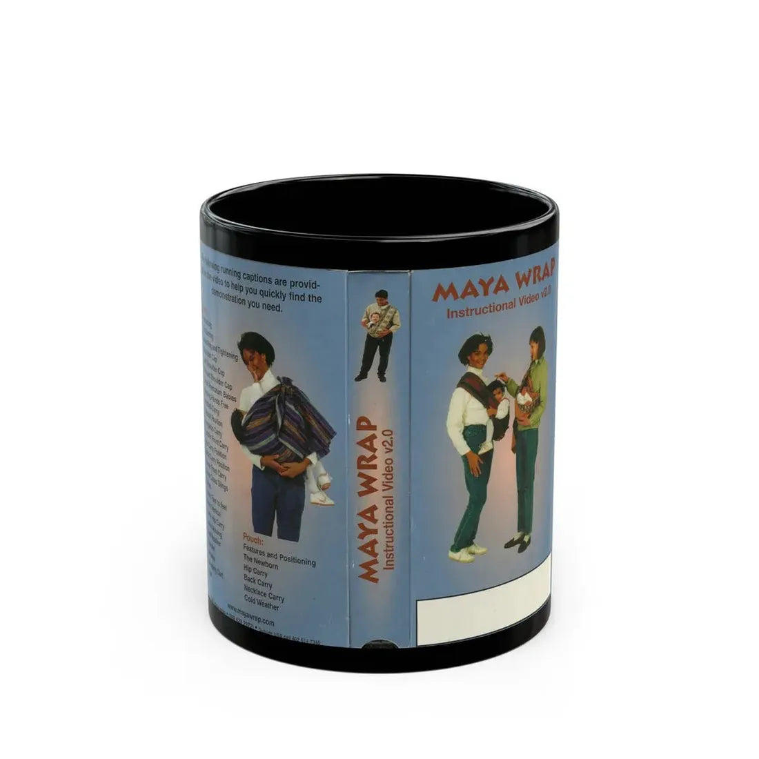 MAYA WRAP INSTRUCTIONAL VIDEO (VHS COVER) - Black Coffee Mug 11oz - Go Mug Yourself