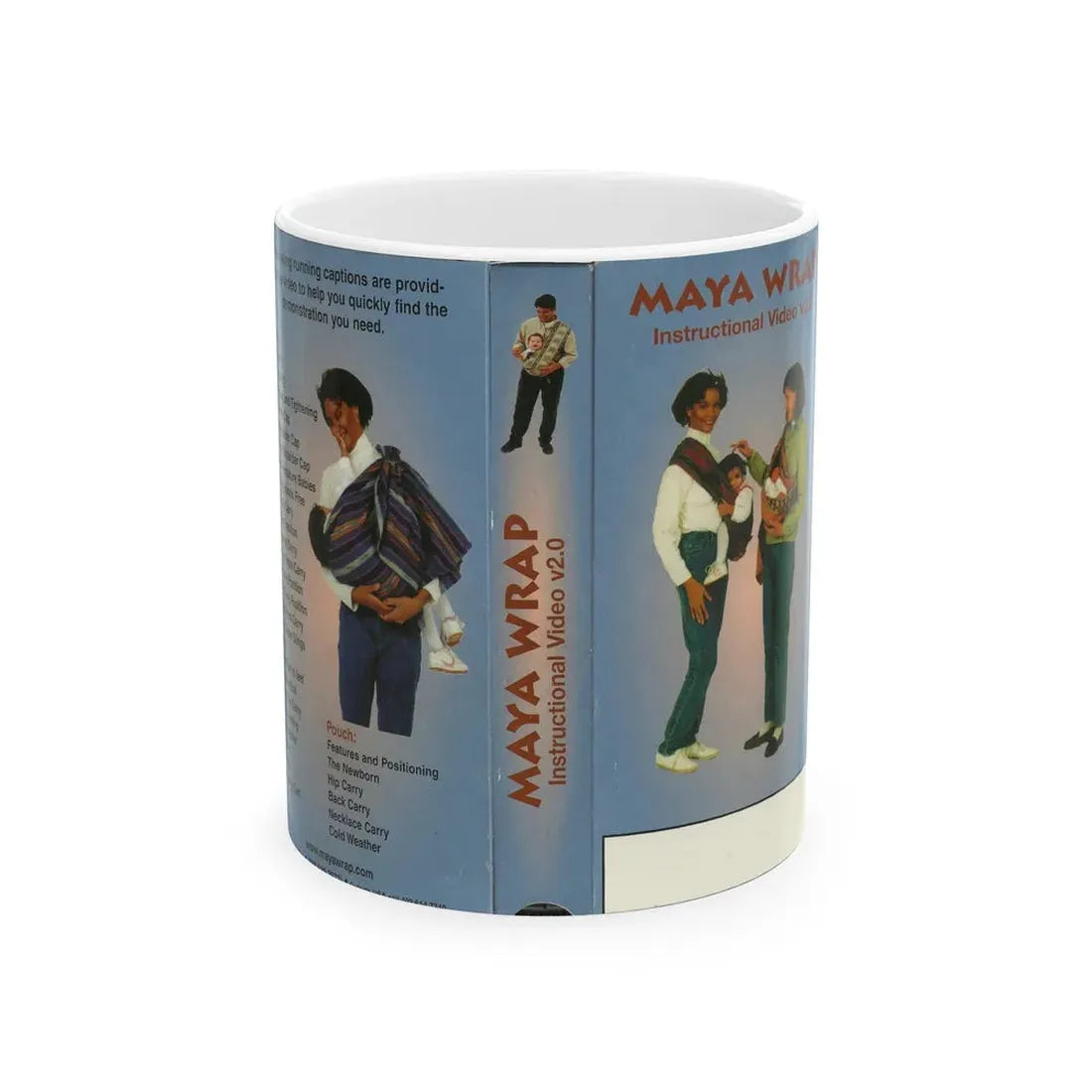 MAYA WRAP INSTRUCTIONAL VIDEO (VHS COVER) - White Coffee Mug 11oz - Go Mug Yourself