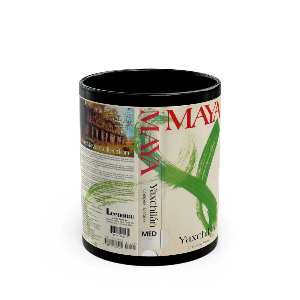 MAYA YAXCHILIAN CHIAPAS MEXICO (VHS COVER) - Black Coffee Mug-11oz-Go Mug Yourself