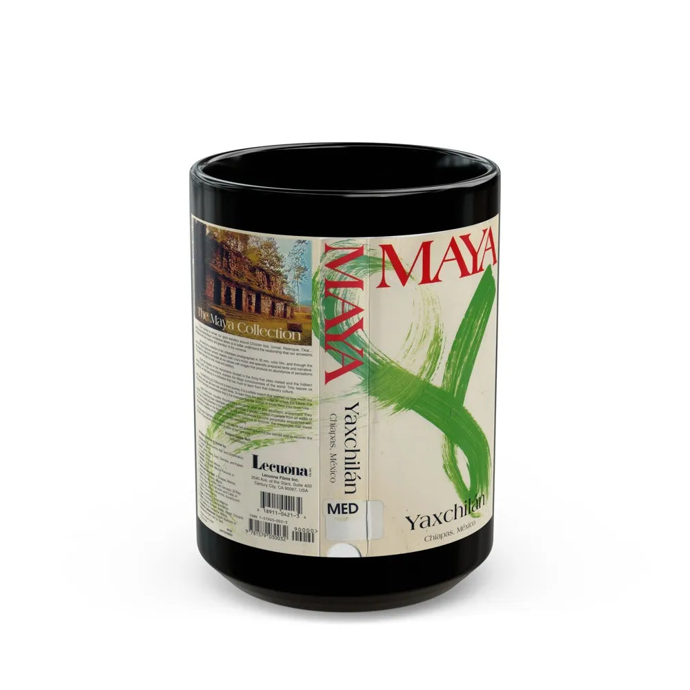 MAYA YAXCHILIAN CHIAPAS MEXICO (VHS COVER) - Black Coffee Mug-15oz-Go Mug Yourself