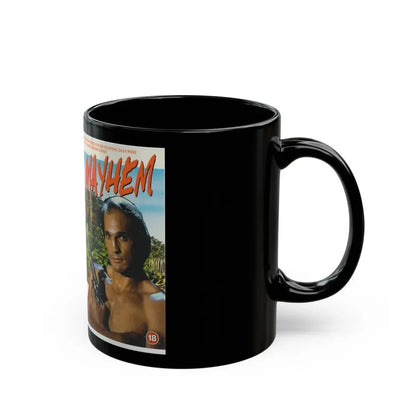 MAYHEM ACTION (VHS COVER) - Black Coffee Mug - Go Mug Yourself