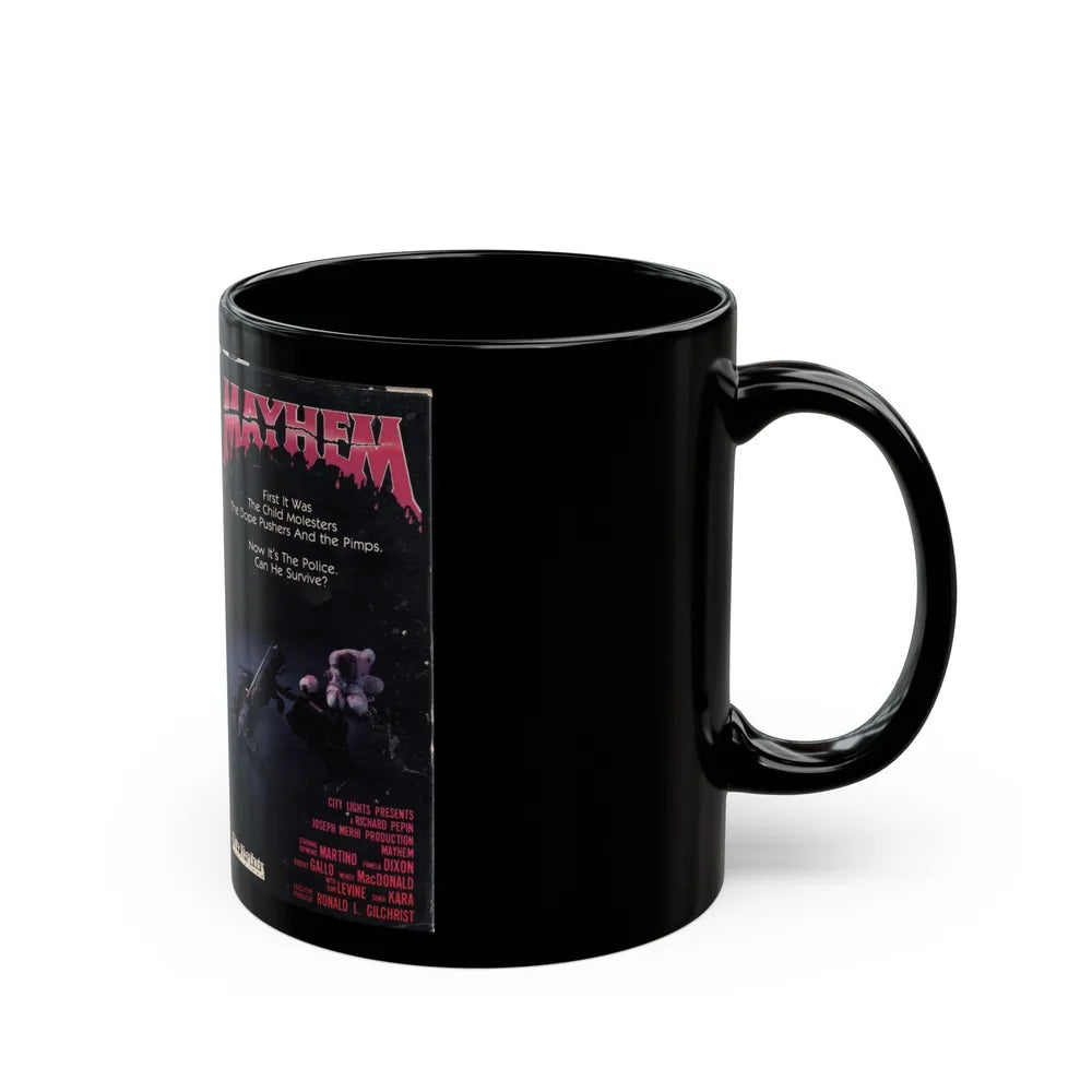 MAYHEM (VHS COVER) - Black Coffee Mug-Go Mug Yourself