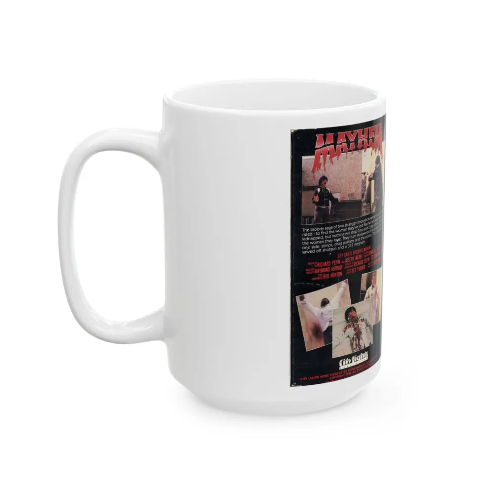 MAYHEM (VHS COVER) - White Coffee Mug-Go Mug Yourself