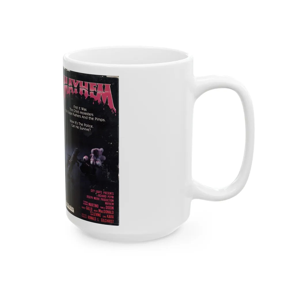 MAYHEM (VHS COVER) - White Coffee Mug-Go Mug Yourself