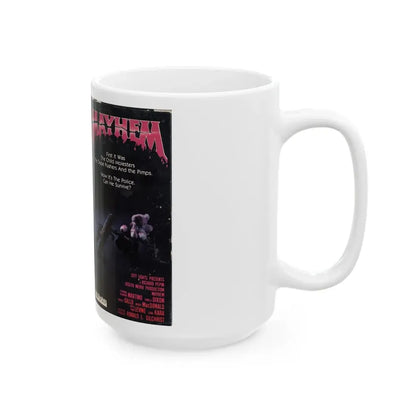 MAYHEM (VHS COVER) - White Coffee Mug - Go Mug Yourself