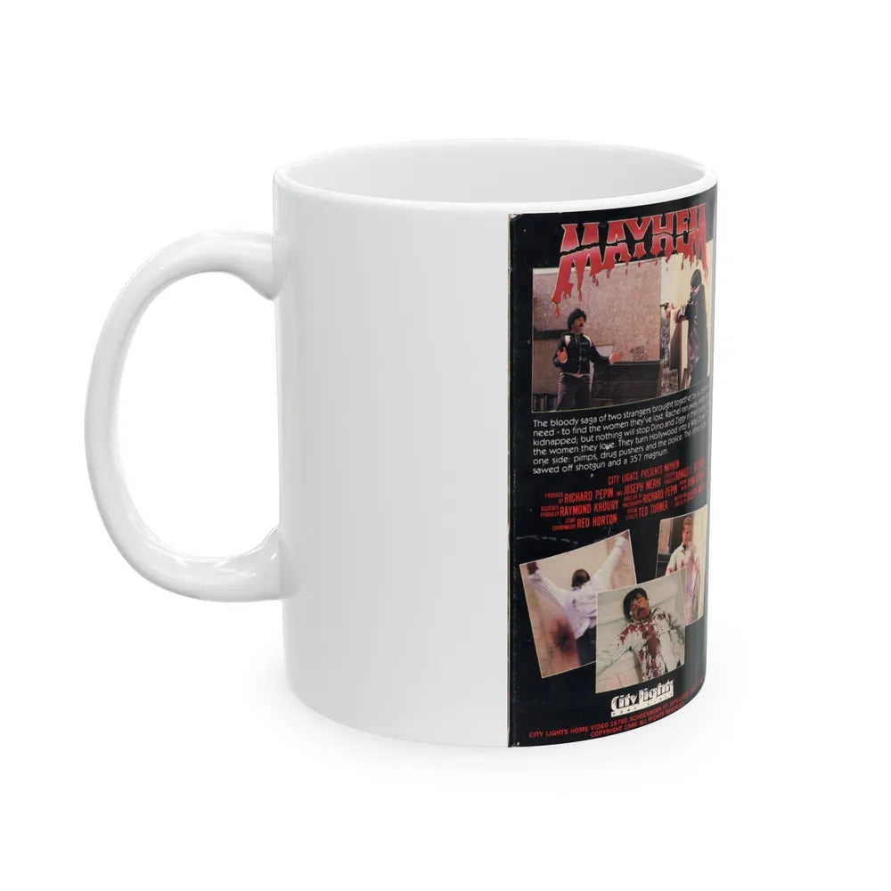 MAYHEM (VHS COVER) - White Coffee Mug-Go Mug Yourself