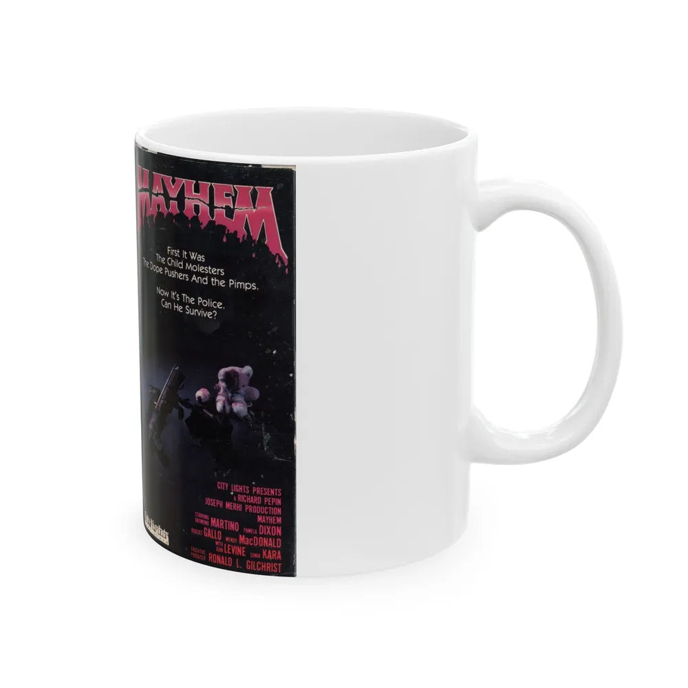 MAYHEM (VHS COVER) - White Coffee Mug-Go Mug Yourself