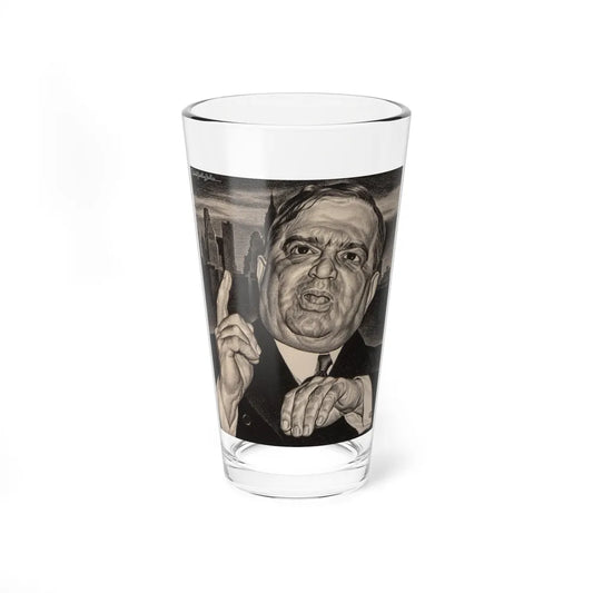 Mayor Fiorello LaGuardia (Magazine Illustration) Pint Glass 16oz-16oz-Go Mug Yourself