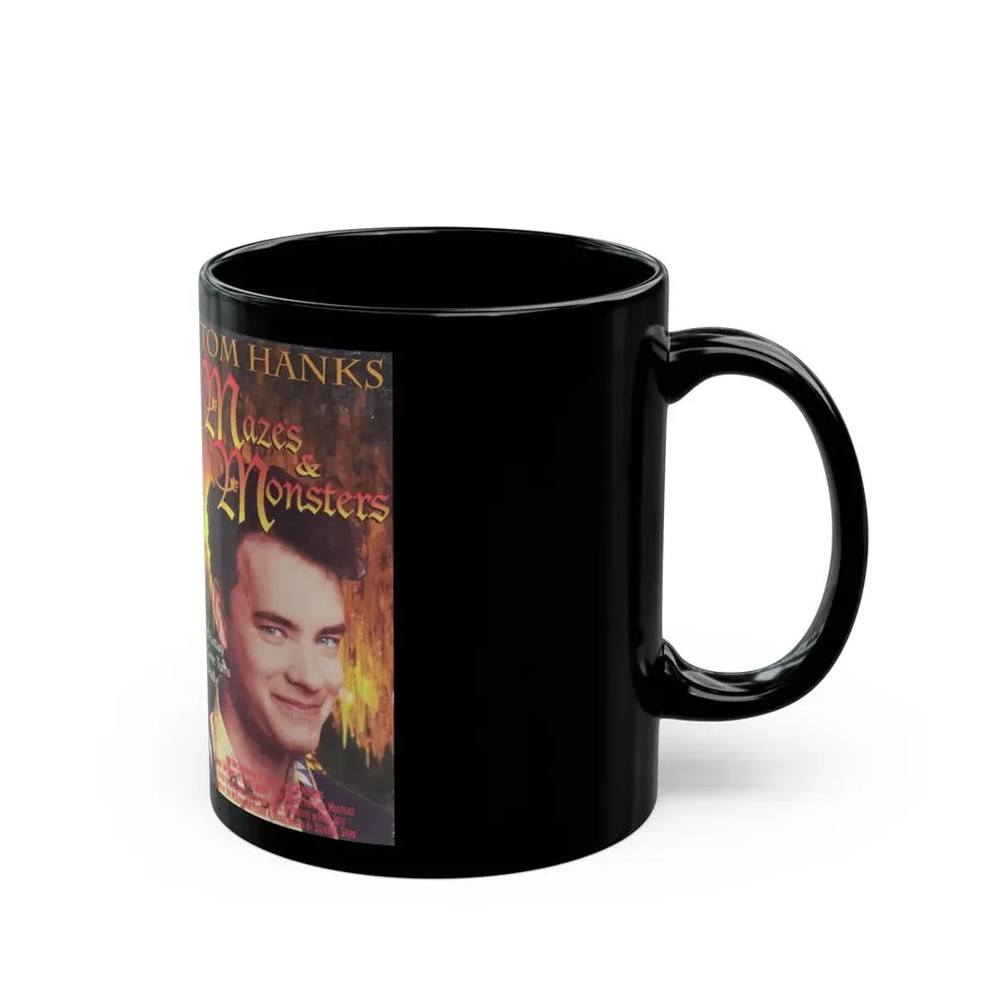 MAZES & MONSTERS TOM HANKS (VHS COVER) - Black Coffee Mug - Go Mug Yourself
