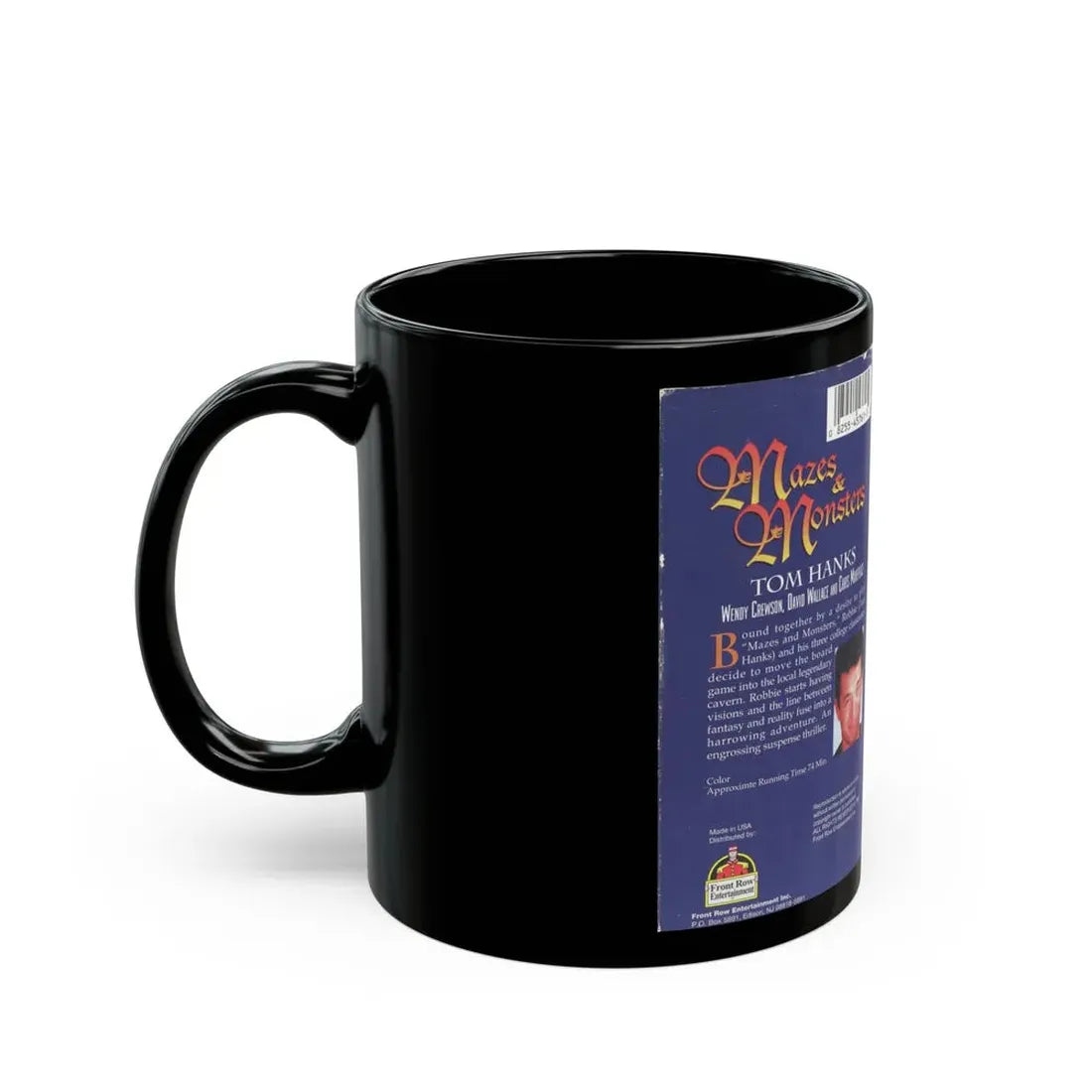 MAZES & MONSTERS TOM HANKS (VHS COVER) - Black Coffee Mug - Go Mug Yourself