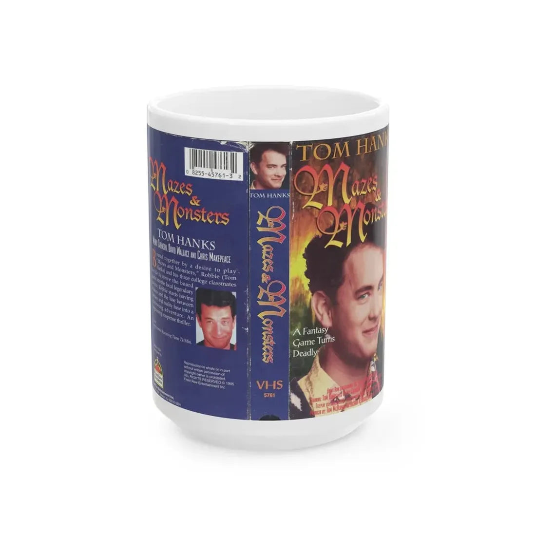 MAZES & MONSTERS TOM HANKS (VHS COVER) - White Coffee Mug 15oz - Go Mug Yourself