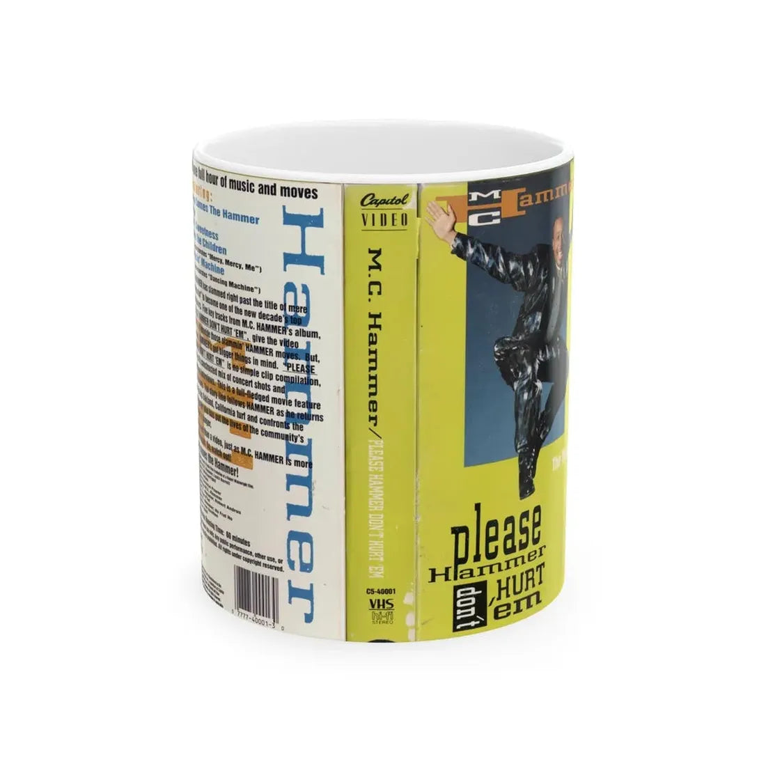 MC HAMMER THE MOVIE PLEASE HAMMER DONT HURT EM (VHS COVER) - White Coffee Mug 11oz - Go Mug Yourself