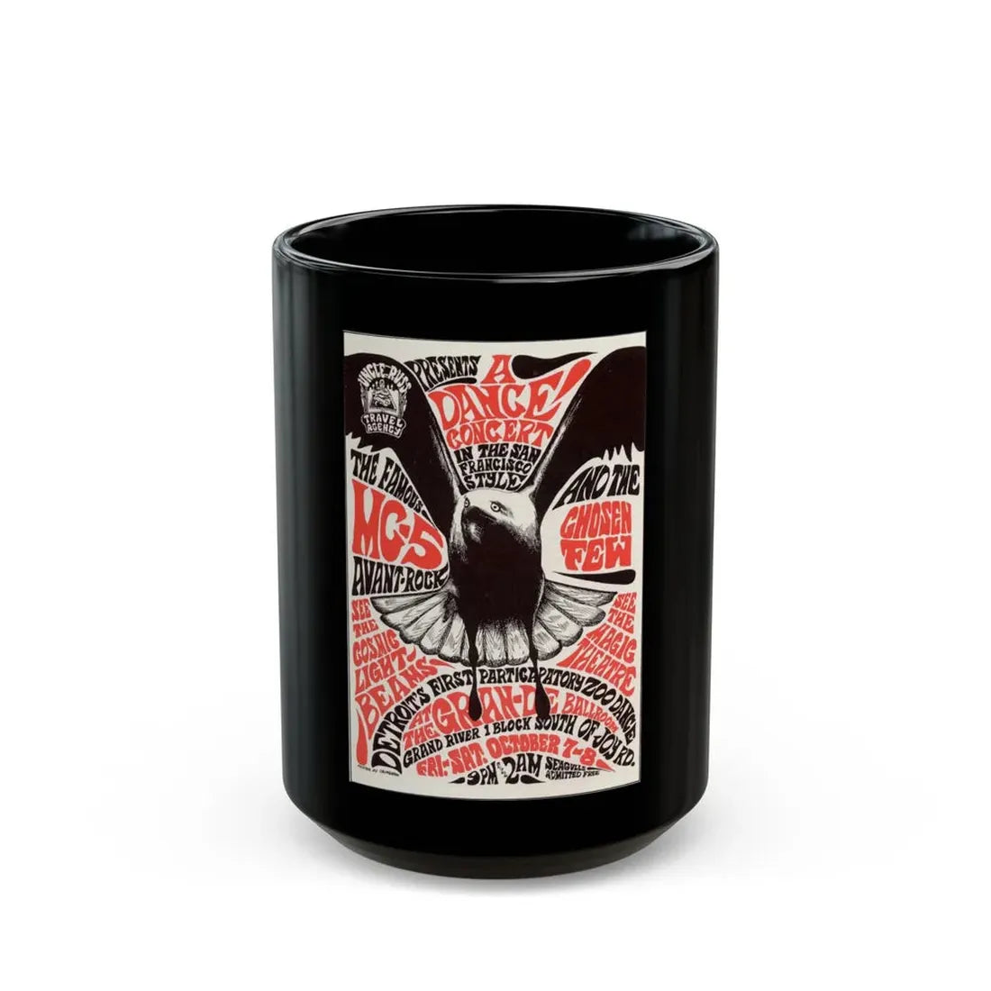 mc5 (Music Poster) Black Coffee Mug 15oz - Go Mug Yourself