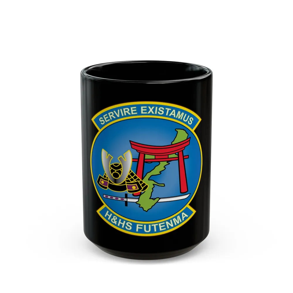 MCAS Futenma H&HS Futenma (USMC) Black Coffee Mug-15oz-Go Mug Yourself