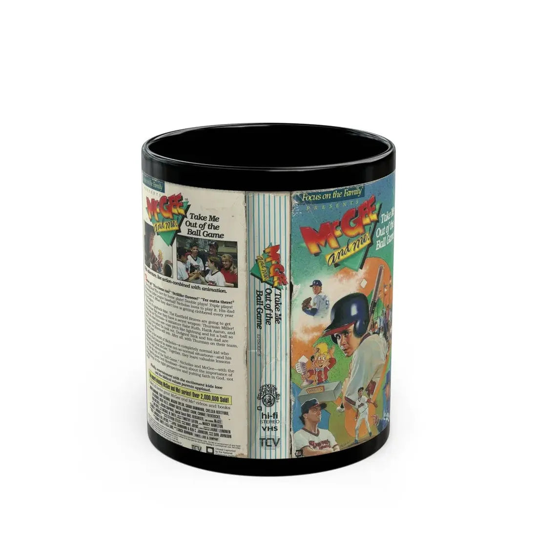MCGEE AND ME TAKE ME OUT TO THE BALL GAME (VHS COVER) - Black Coffee Mug 11oz - Go Mug Yourself
