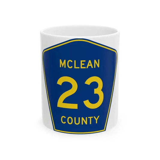 McLean County 23 (Illinois) (Road Sign) White Coffee Mug 11oz - Go Mug Yourself