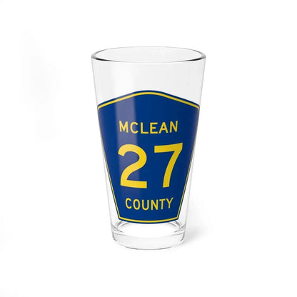 McLean County 27 (Illinois) (Road Sign) Pint Glss 16oz 16oz - Go Mug Yourself