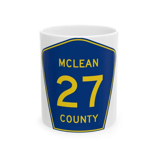 McLean County 27 (Illinois) (Road Sign) White Coffee Mug 11oz - Go Mug Yourself