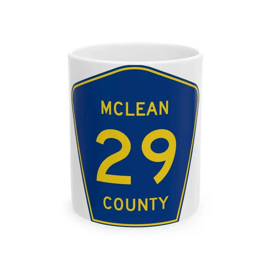 McLean County 29 (Illinois) (Road Sign) White Coffee Mug 11oz - Go Mug Yourself
