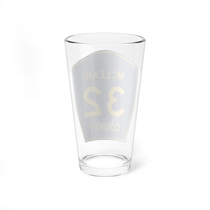 McLean County 32 (Illinois) (Road Sign) Pint Glass 16oz - Go Mug Yourself