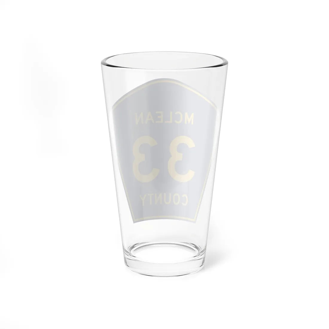 McLean County 33 (Illinois) (Road Sign) Pint Glass 16oz - Go Mug Yourself