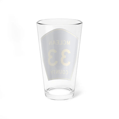 McLean County 33 (Illinois) (Road Sign) Pint Glass 16oz - Go Mug Yourself