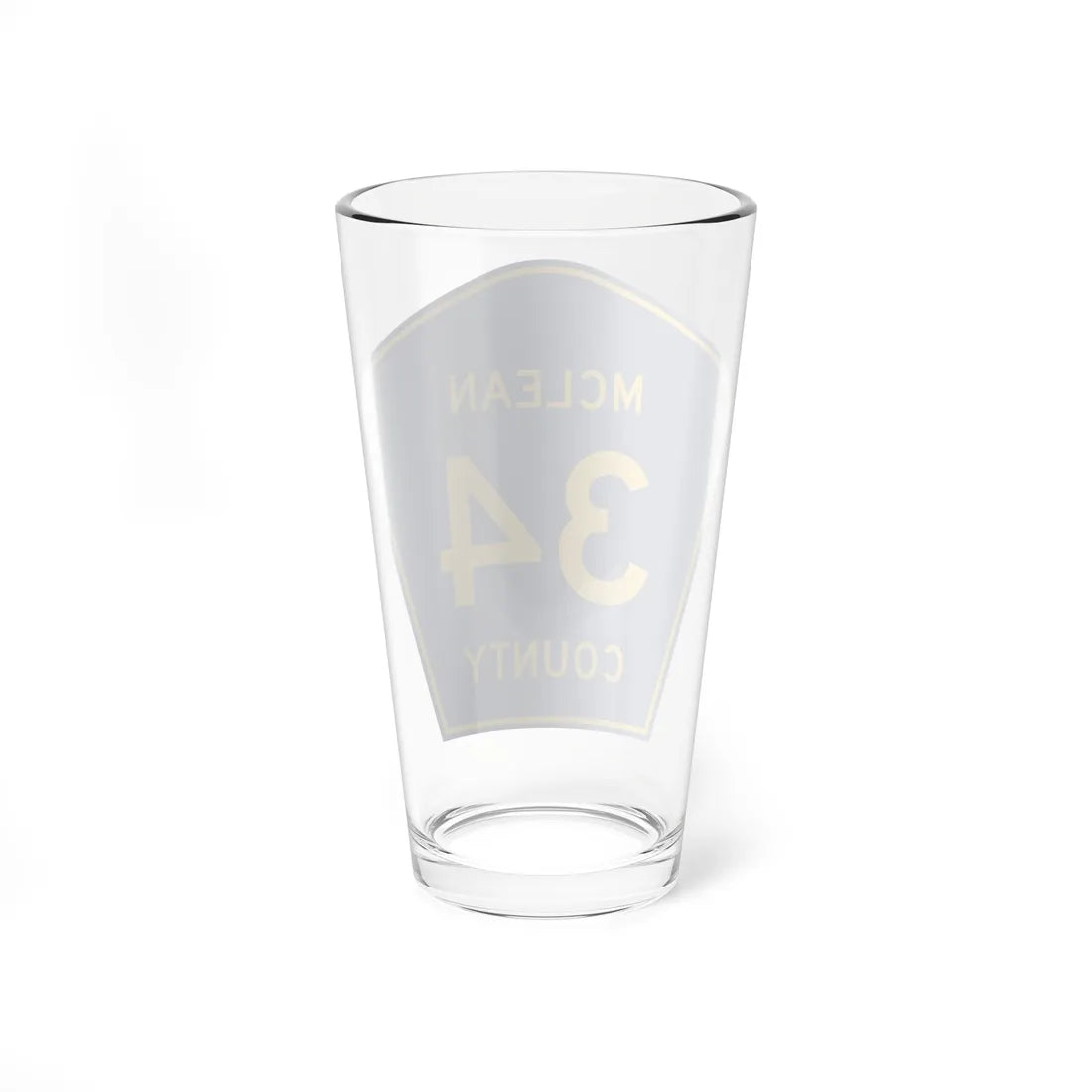 McLean County 34 (Illinois) (Road Sign) Pint Glass 16oz - Go Mug Yourself