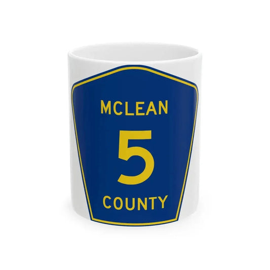 McLean County 5 (Illinois) (Road Sign) White Coffee Mug 11oz - Go Mug Yourself
