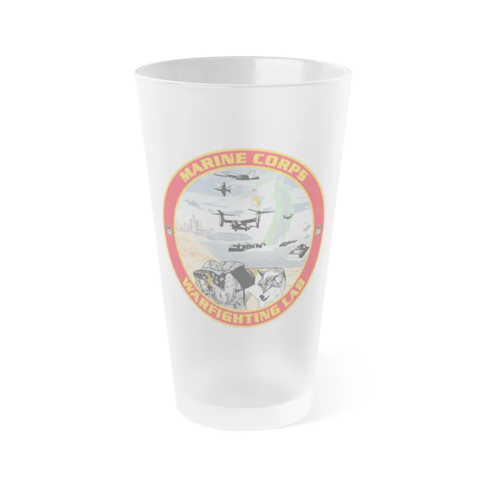 MCWL Warfighting Lab (USMC) Frosted Pint Glass 16oz-Go Mug Yourself