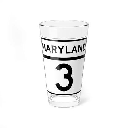 MD 3 (Maryland) (Road Sign) Pint Glass 16oz 16oz - Go Mug Yourself