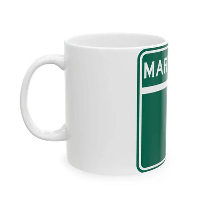 MD Blank green (Maryland) (Road Sign) White Coffee Mug - Go Mug Yourself