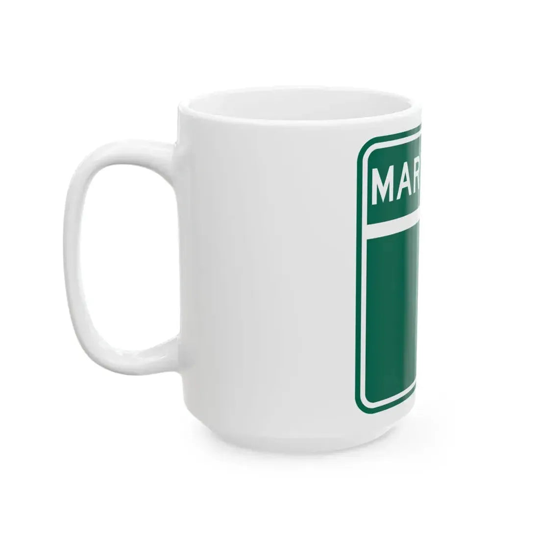 MD Blank green (Maryland) (Road Sign) White Coffee Mug - Go Mug Yourself