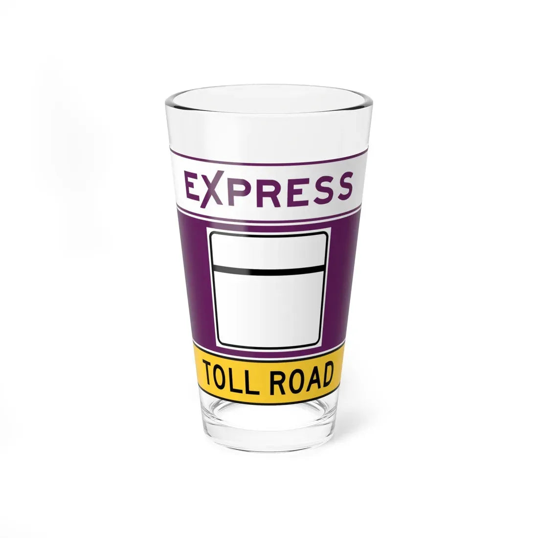 MD blank toll narrow (Maryland) (Road Sign) Pint Glass 16oz 16oz - Go Mug Yourself