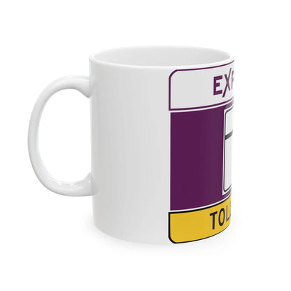 MD blank toll narrow (Maryland) (Road Sign) White Coffee Mug - Go Mug Yourself