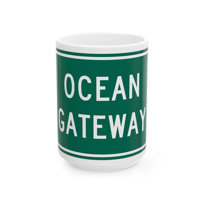 MD Ocean Gateway (Maryland) (Road Sign) White Coffee Mug 15oz - Go Mug Yourself