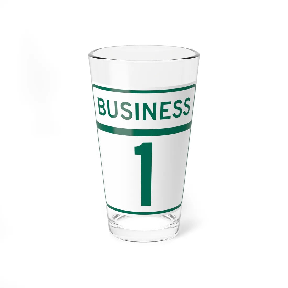 MD Route 1 Business (Maryland) (Road Sign) Pint Glass 16oz 16oz - Go Mug Yourself