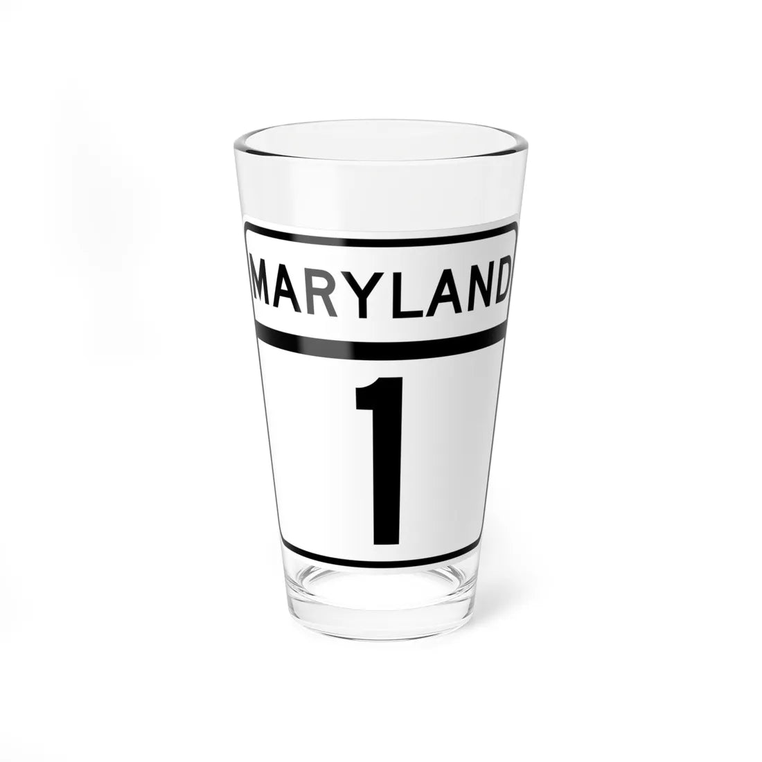 MD Route 1 (Maryland) (Road Sign) Pint Glass 16oz 16oz - Go Mug Yourself
