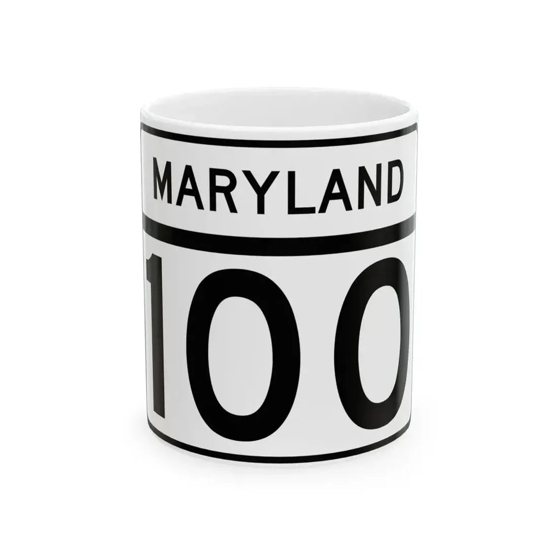 MD Route 100 (Maryland) (Road Sign) White Coffee Mug 11oz - Go Mug Yourself