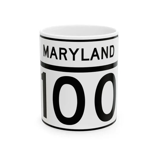 MD Route 100 (Maryland) (Road Sign) White Coffee Mug 11oz - Go Mug Yourself