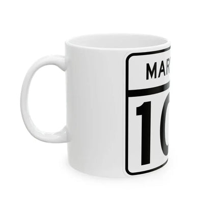 MD Route 104 (Maryland) (Road Sign) White Coffee Mug - Go Mug Yourself
