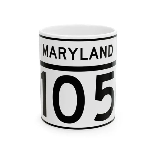 MD Route 105 (Maryland) (Road Sign) White Coffee Mug 11oz - Go Mug Yourself