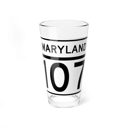 MD Route 107 (Maryland) (Road Sign) Pint Glass 16oz 16oz - Go Mug Yourself