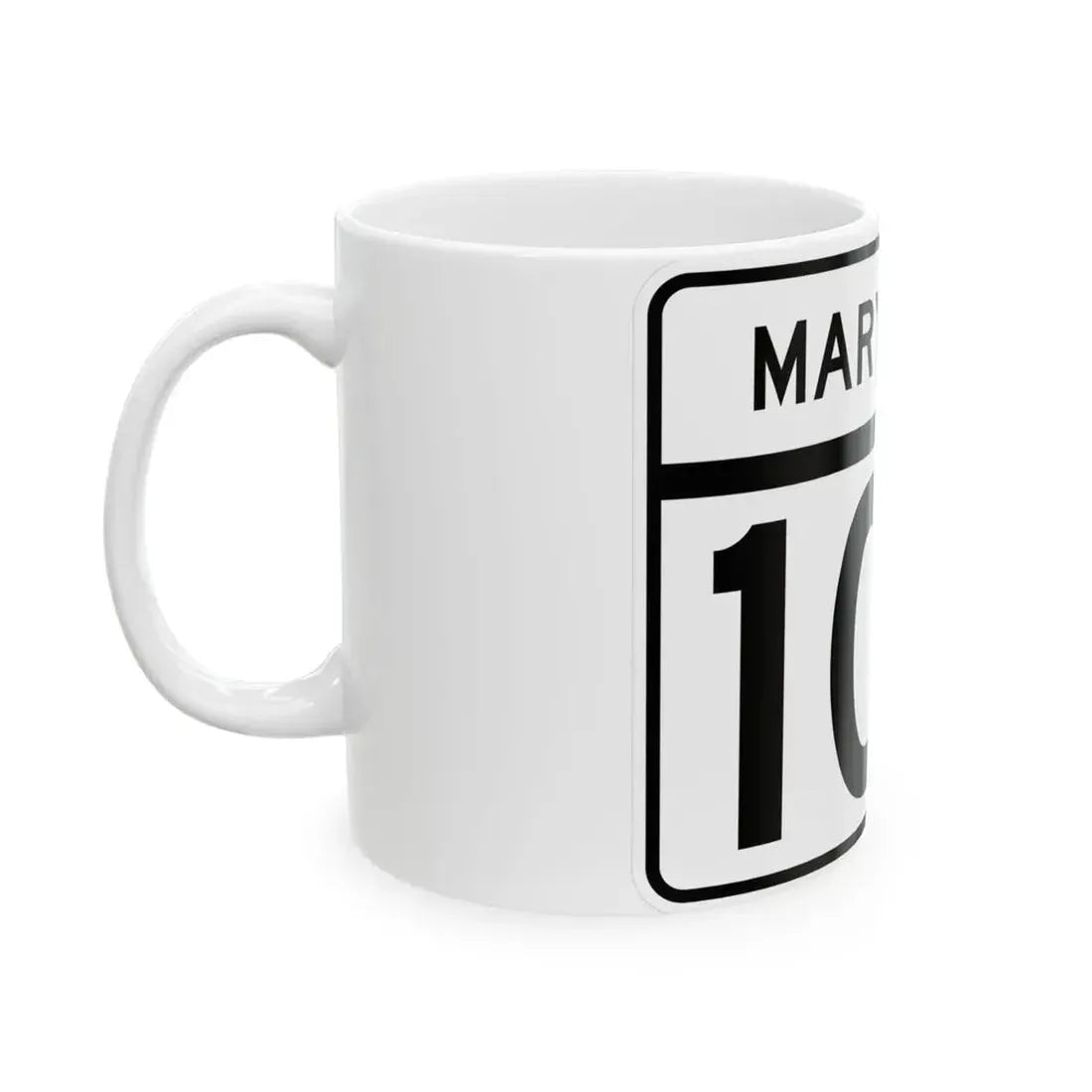 MD Route 107 (Maryland) (Road Sign) White Coffee Mug - Go Mug Yourself