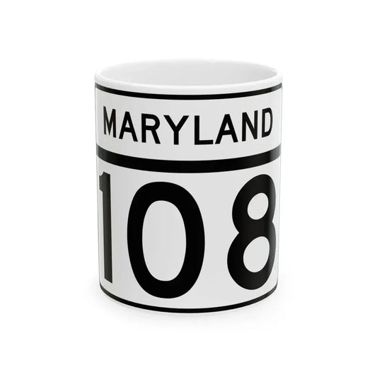 MD Route 108 (Maryland) (Road Sign) White Coffee Mug 11oz - Go Mug Yourself