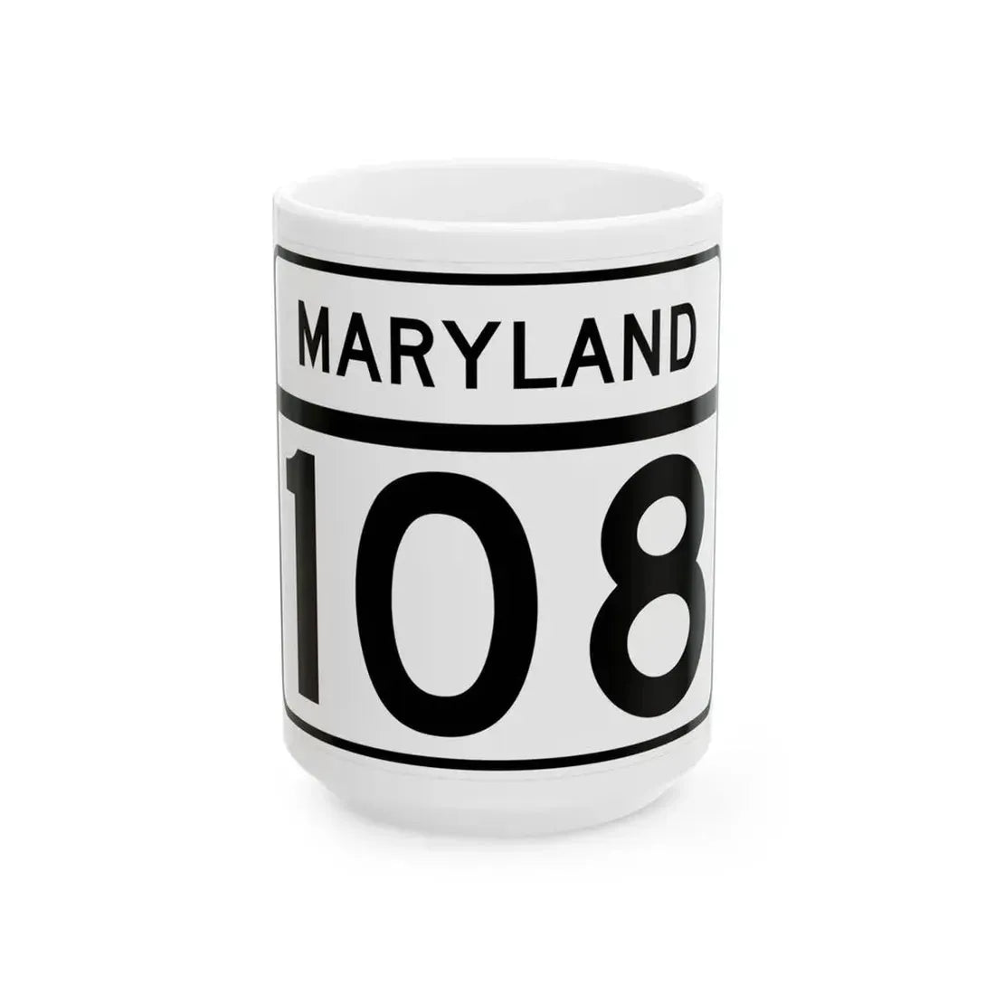 MD Route 108 (Maryland) (Road Sign) White Coffee Mug 15oz - Go Mug Yourself